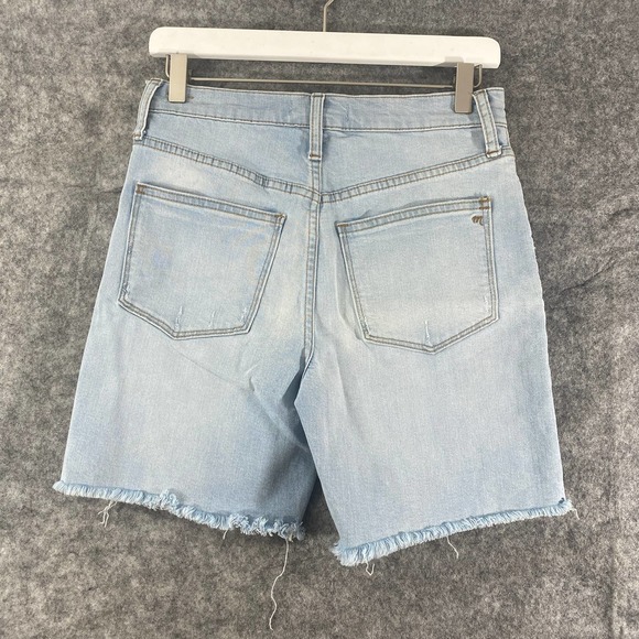 Madewell Denim Shorts 25 Light Blue High Rise Mid Length Jean Cutoff Adeline - Picture 4 of 13